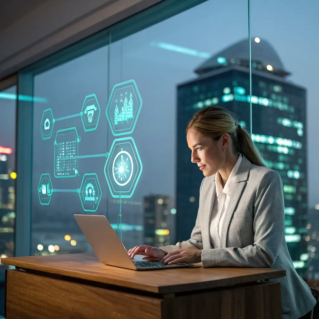 Digital marketing strategist analyzing a real-time data dashboard to optimize business growth and campaign ROI.